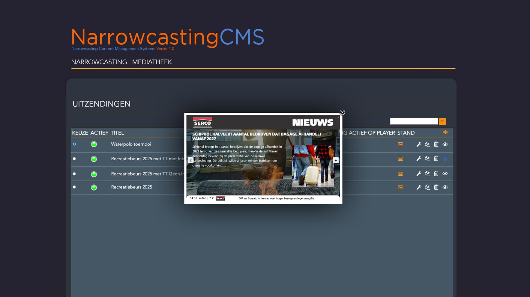 Online narrowcasting CMS – overzicht 3
